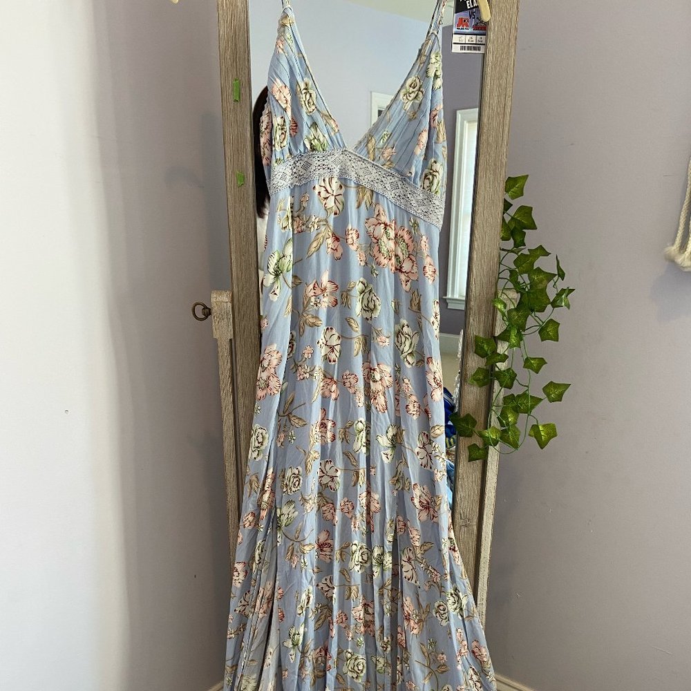 Blue Floral Maxi Dress